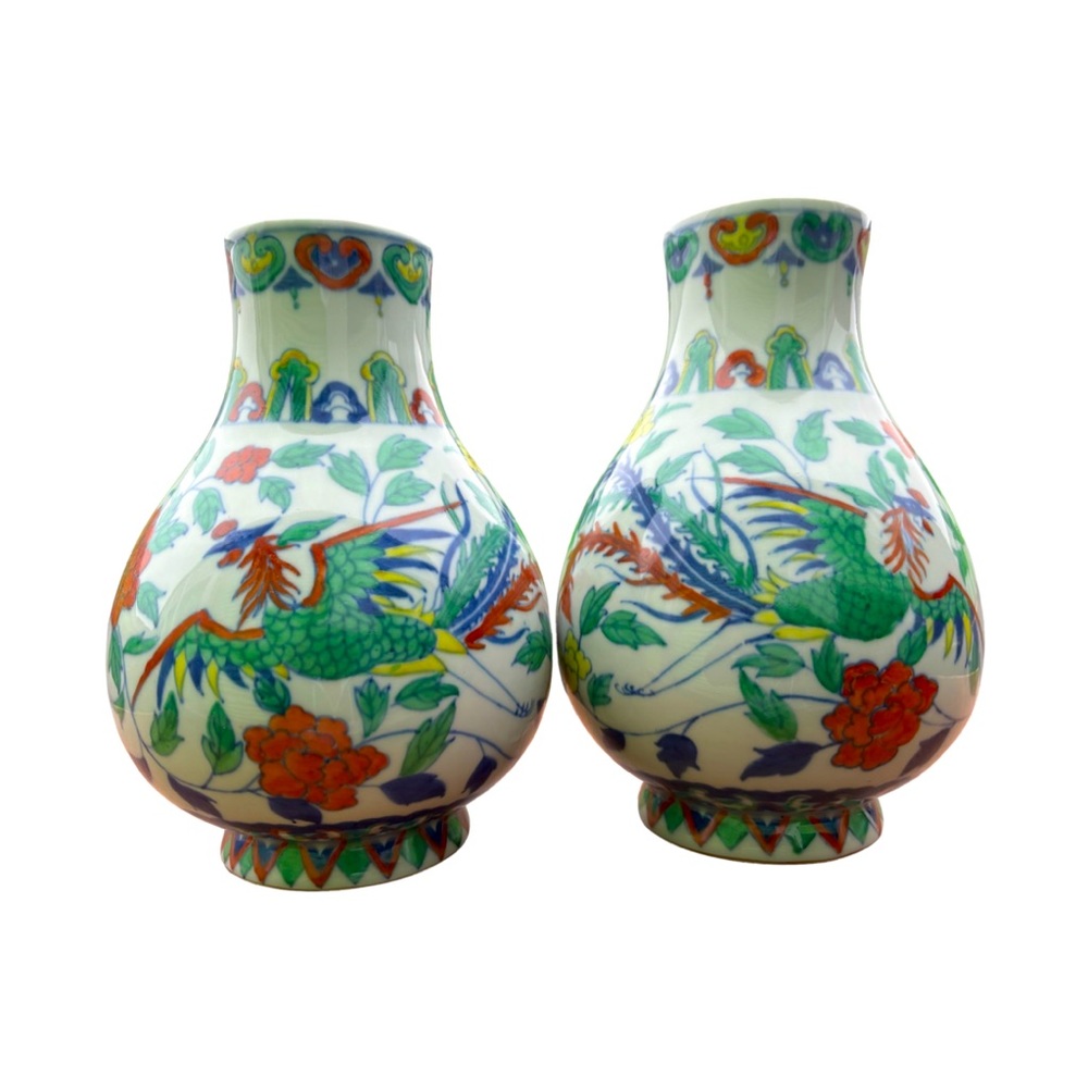 Pair of Chinese Doucai Vases